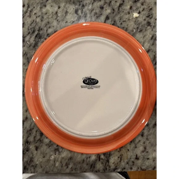 CITRUS GROVE 10-3/4"  Orange Swirl Dinner Plate - Picture 2 of 4